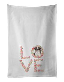 NEW Tricolor Border Collie Puppy Love Kitchen Towel Set of 2 White Dish Towels Decorative Bathroom Hand towel for Hand, Face, Hair, Yoga, Tea