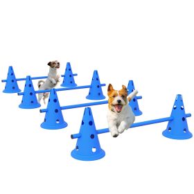 39''L Set of 4 Dog Agility Hurdle Cone Set for Large Medium Small Size Dog, Agility Training Equipment 8 Cones 4 Rods Starter Kit with Carrying B