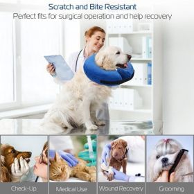 Dog Protective Inflatable Collar Pet Puppy Cat Not Block Vision E-Collar Adjustable Pet Recovery (Option: M)