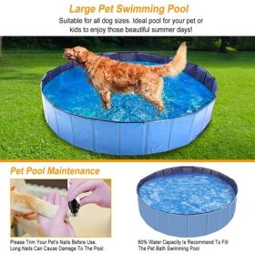 Foldable Pet Swimming Pool PVC Kiddie Baby Dog Swim Pool Bathing Tub Playmat Kids Pools (Option: blue)